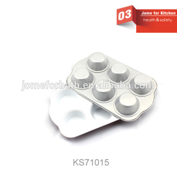 Hot selling Carbon Steel 6 Cup Cake Mould Muffin Pan