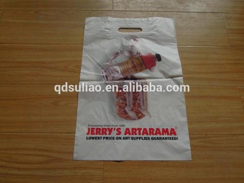 environmental friendly printed die cut plastic gift bag with logo for shopping