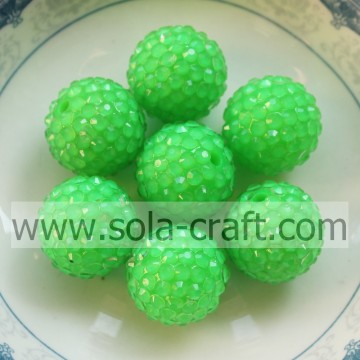 Green Newest 18*20MM Fluorescence Effect Resin Rhinestone Beads for Jewelry