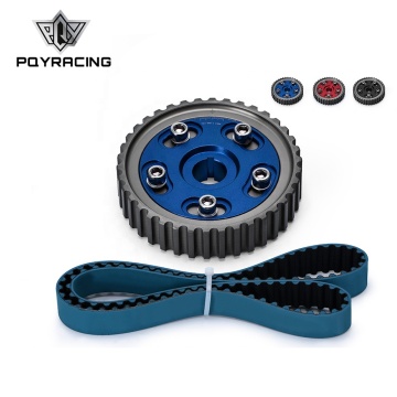 HNBR Racing Timing Blue Blue + Aluminium Cam Gear Bleu pour 96-00 Civic D16Z D16Y PQY-TB1002B + 6542B "Cependant, pour un titre plus convivial et concise plus convivial pour 96 pour 96 pour 96 -00 Honda Civic D16Z D16Y