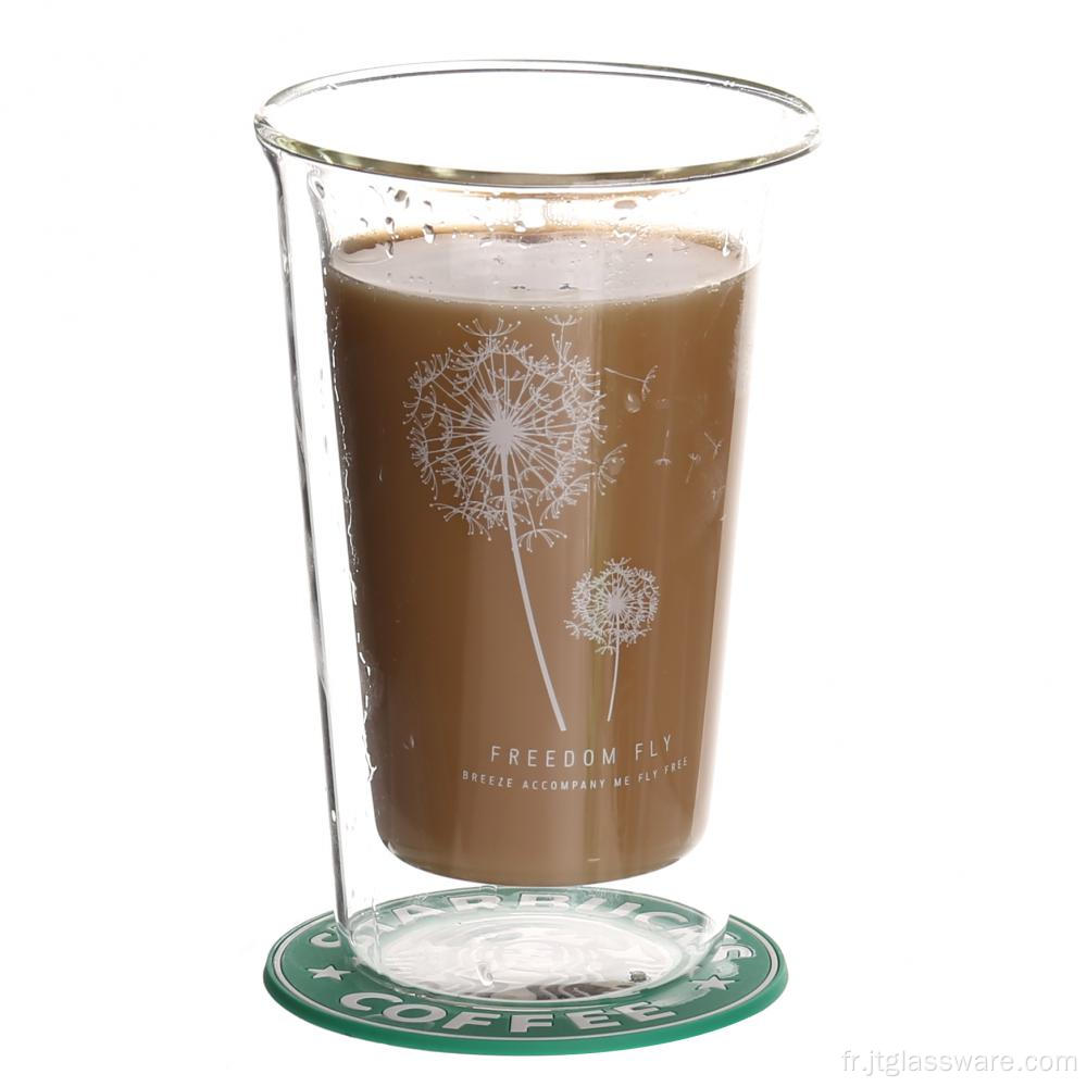 Tasse en verre à double paroi de 320 ml