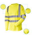Hi Vis T Shirt ANSI Klass 3 Lime Long Sleeve Reflective Safety Shirt