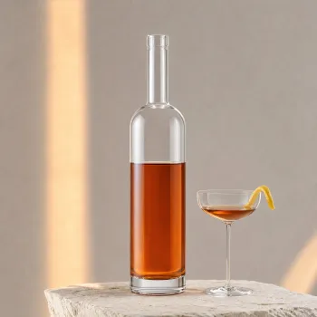 Elegant Simple Glass Wine Bottle