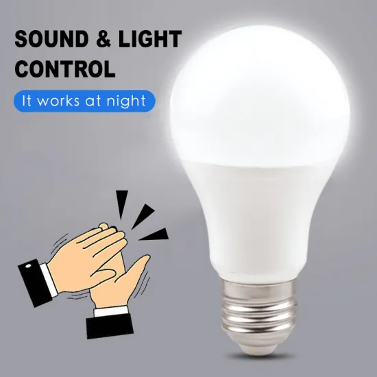 Smart A60 E27 LED Bulb with Sound and Light Control Sensor - 7W/9W/12W