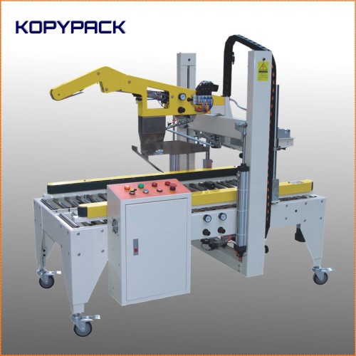 Automatic carton flap folding and taping machine