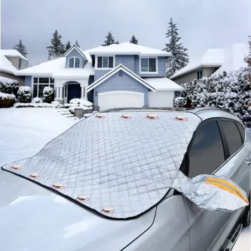 Universal Rain Snow UV Protection Car Windshield Cover with Reflective Strips
