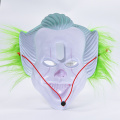 Máscara de terror de Halloween em PVC coringa de cabelo verde