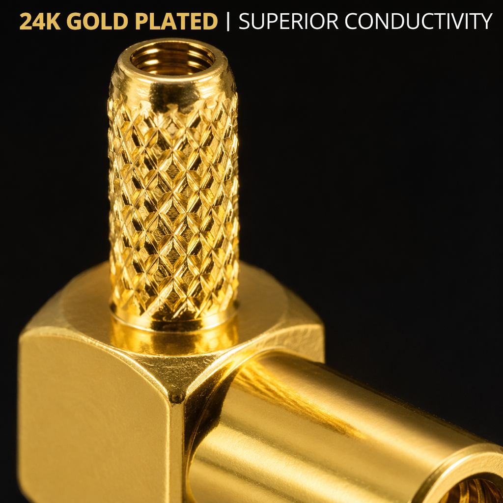 SMB RF connector gold plated contact pin quality inspection for reliable RF performance