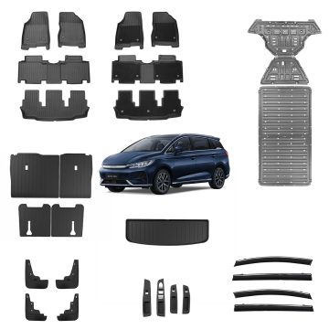 Floor Mat For BYD M6 Emax7 - TPE Material Scratch Resistant Car Foot Pad for 6-7 Seaters
