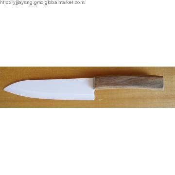 Wooden Handle White Ceramic Knife