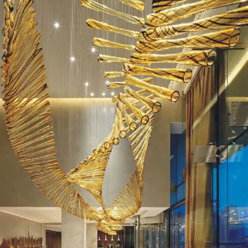 Artistic Museum Hallway Large Long Luxury Glass Chandelier