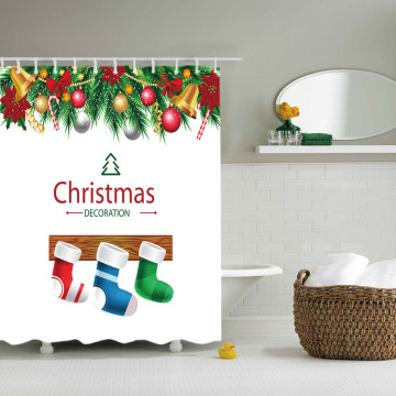 Plastic ring hookless shower curtain for hotel with curtain liner