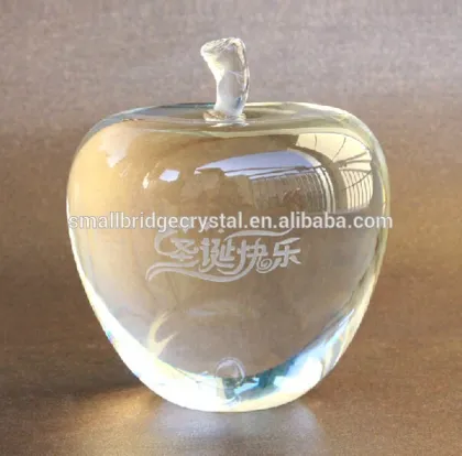 Wholesale Optical Glass Apple Paperweight