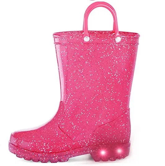 Kids Waterproof Rain Boots with Handle for Girls