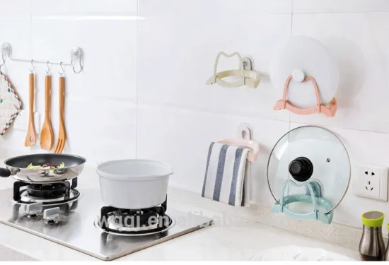 Kitchen Tools Wall-Mounted Plastic Pan Lid Holder Pan Cover Rack
