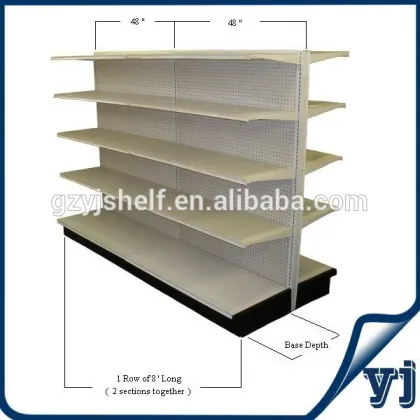 Gondola supermarket shelves/double side free standing shelves/island shelving systems