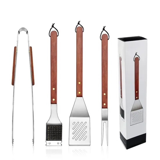 Extra Thick Stainless Steel BBQ Grill Tool Set with Color Box