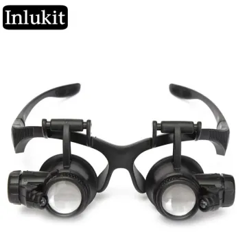 10X to 25X LED Double Eye Watch Repair Magnifying Glasses with Loupe Lens