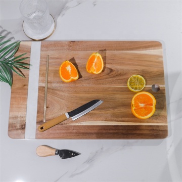 Marble and Wood Rectangular Cutting Boards: Splicing Stone and Chop Blocks for Cheese and Food Chopping