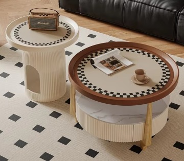 2024 Modern Minimalist Rock Plate Coffee Table for Small Apartments