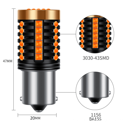 Hearxin Car Spotlight LED Headlight Bulb 24W 3000Lm CANBUS COB 43SMD DC12V