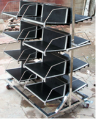 SMT machine Anti static ESD PCB hanging basket cart with wheel