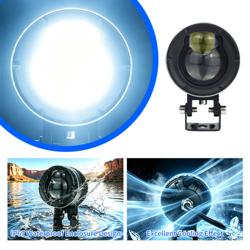 Hjg 1500Lm White Yellow Dual Color Motorcycle Spotlight