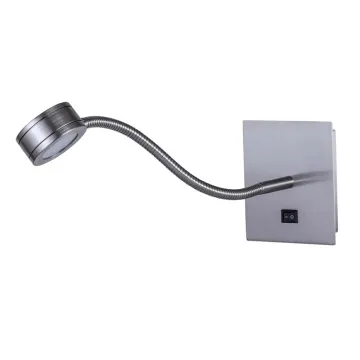 UL Certified Adjustable LED Headboard Reading Light - Brushed Nickel Recessed Wall Sconce for Bedrooms and Hotels