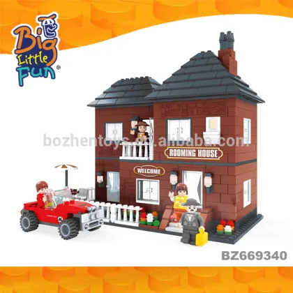 DIY happy family doll house toy building blocks toys for kids children