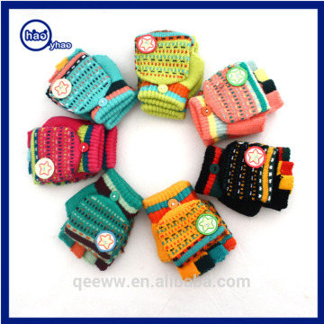 YH hot sell custom knitting Children's pentagram Fingerless gloves