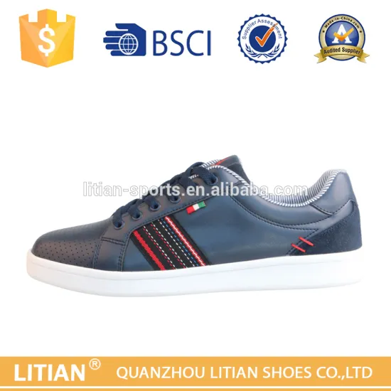 Leather with rubber material high quality shoes men sneaker