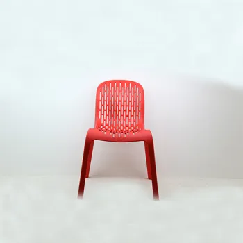 Dining room red stacking outdoor plastic chair