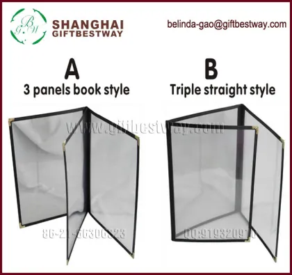 Three panels with 6 views types of plastic folders types of plastic folders