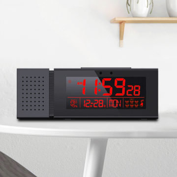 Lampu Travel Digital Radio Clock - FM/AM jam alarm portabel dengan layar 24 jam