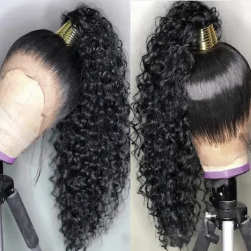 Factory Supplier Hd Full 360 Lace Frontal Wigs Kinky Curly Raw Peruvian Virgin Human Hair Lace Wigs For Black Women Pre Plucked