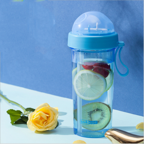 Drinking Dual-purpose Double Straw Plastic bottle for kids