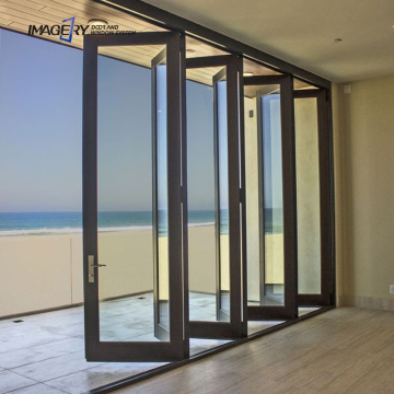 Waterproof Aluminum Door and Window Accordion Patio Folding Door with Fiberglass Screen
