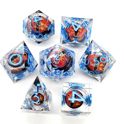 Custom Dragon Eyes Dice Set: Sharp Edge D20 D10 DD6 Set