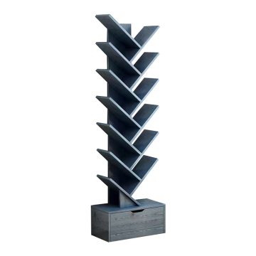 Modern Elegant Wooden Bookshelf with Integrated Cabinet Storage