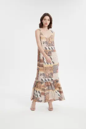 Europe maxi dresses high stretchy