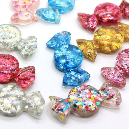 100 stks Kawaii Hars Glitter Verpakt Snoep Plat Hars Cabochon Scrapbooking Fit Telefoon Decor Versieringen Diy Accessoires