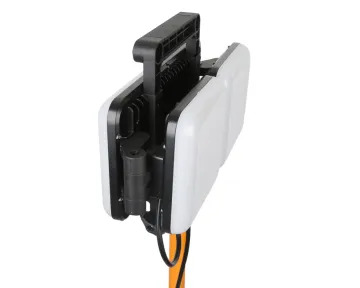 128W SMD LED Flood Light, 100LM/W, 4000K, IP65 Waterproof, 110° Beam Angle, Aluminum PC, Milky Cover, 3 Heads