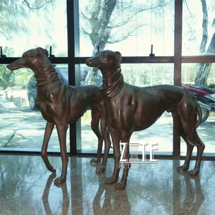 Promotional big dog bronze statue