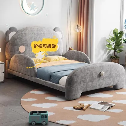 Modern Kids Bedroom Furniture: High-Quality Bear Bed with Under-Bed Storage
