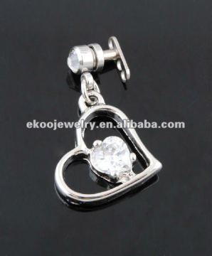 Heart Magnet Dermal Anchor Body Jewelry With Titanium Dermal Bases