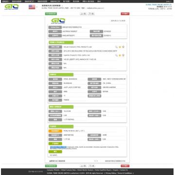 Tubos de acero inoxidable USA Importación de datos