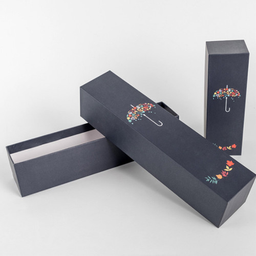 Cardboard gray umbrella gift box with logo