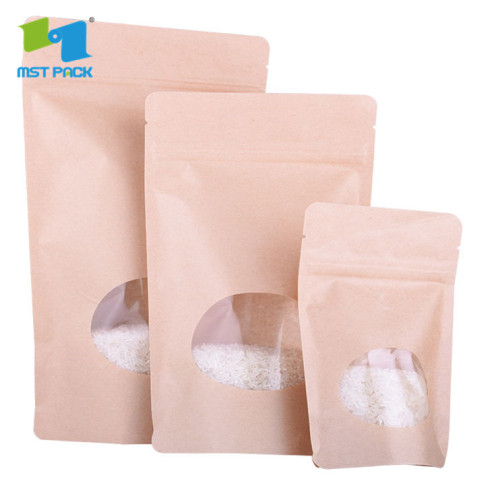 Food packaging stand up pouch window zipper bag