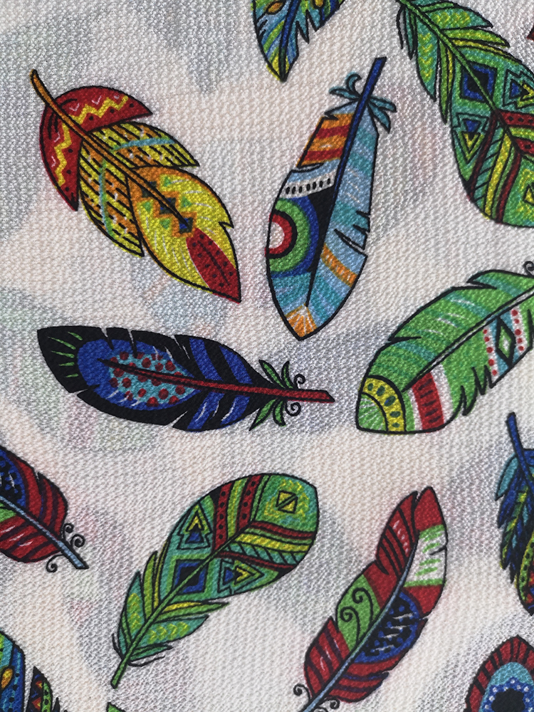 Feather Polyester Bubble Crepe Printing Fabric