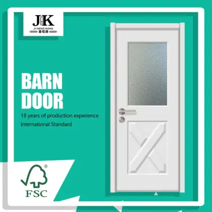 JHK-G14 China Solid Wood Doors With Glass House Designs